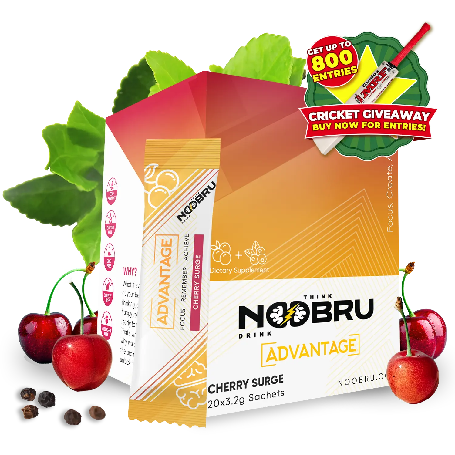 🏏 Noobru™ Advantage Cricket - Cherry Surge
