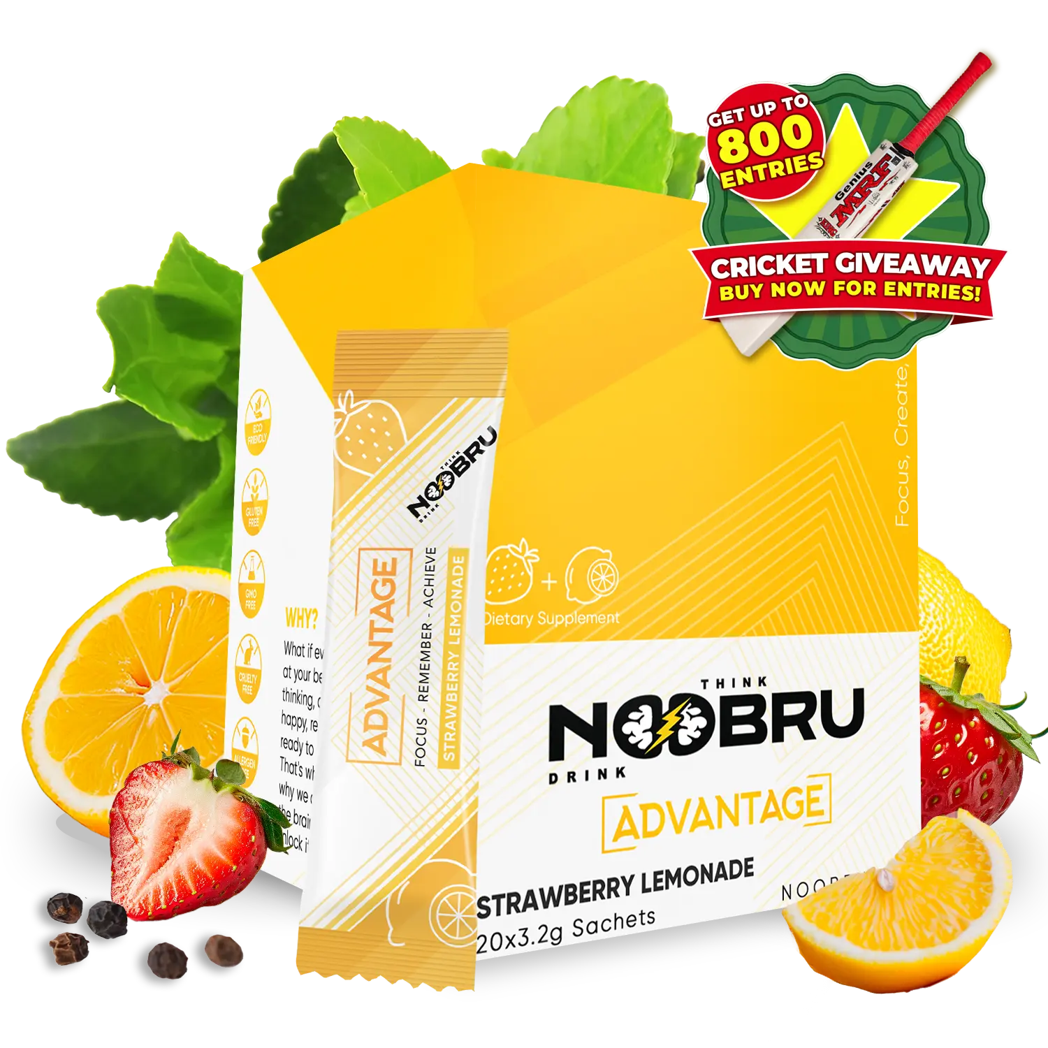 🏏 Noobru™ Advantage Cricket - Strawberry Lemonade